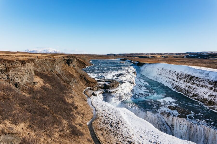 From Reykjavik: Golden Circle and Glacier Snowmobiling - Gullfoss Waterfall: 32-Meter Drop and a Lot of Noise per Minute