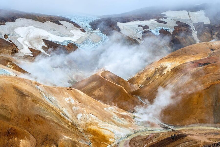 From Reykjavik: Kerlingarfjöll Hiking Day Tour - Hveradalir geothermal walk: steam, rhyolite colors, and safe viewing