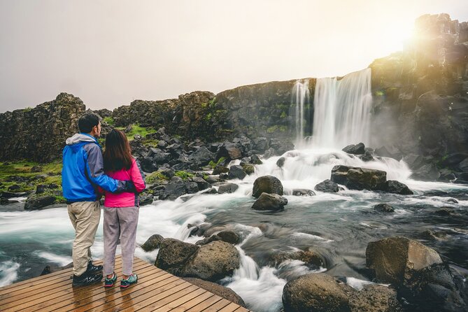 Golden Circle Private Tour with Kerid & Faxi Waterfall: Reykjavik - Kerið Crater: Red Volcanic Rock and a Blue Lake Finish