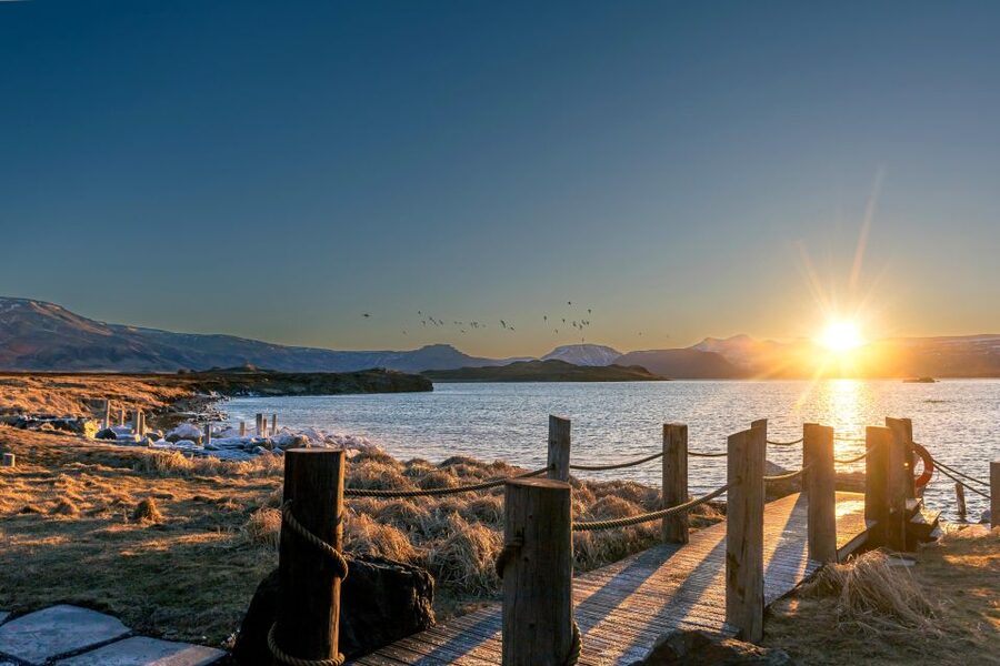 Hvammsvik Hot Springs: Admission Package - The views and season magic: Northern Lights and Midnight Sun