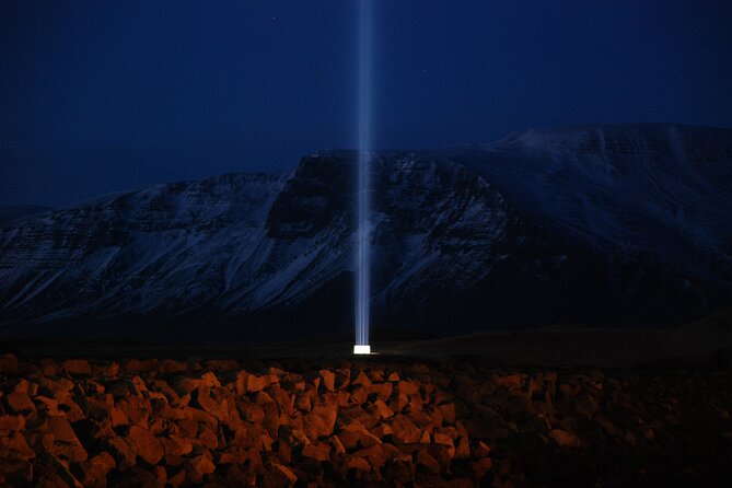 Imagine Peace Tower Tour on Viðey island | John Lennon tribute - Reykjavik to Viðey at night, where peace symbolism becomes real