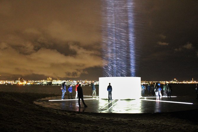 Imagine Peace Tower Tour on Viðey island | John Lennon tribute - Viðey Island at night: flash lights, crampons, and that climb