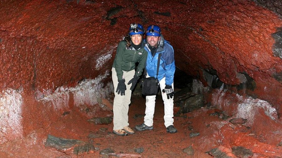Leidarendi Cave: Lava Tunnel Caving from Reykjavik - Gear up, then go from daylight to pitch-black
