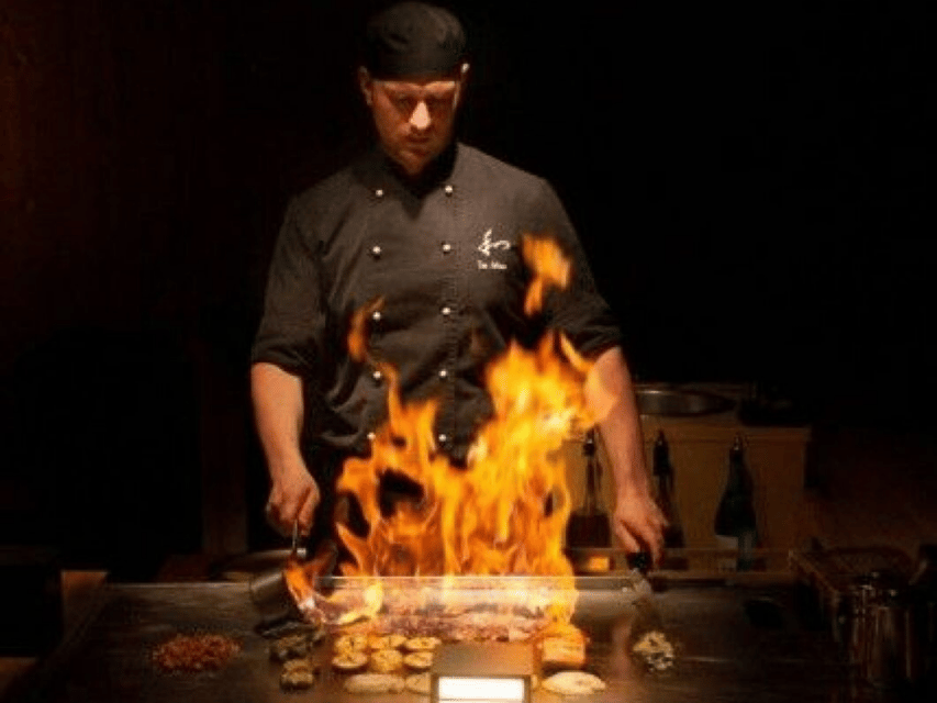 Reykjavík: 7-Course Teppanyaki Tasting Menu with Fire Show - Enter Flame Restaurant and Bar, a glass-front stop near the sea