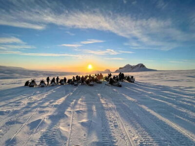 Glacier Snowmobile and Hot Springs with Pickup