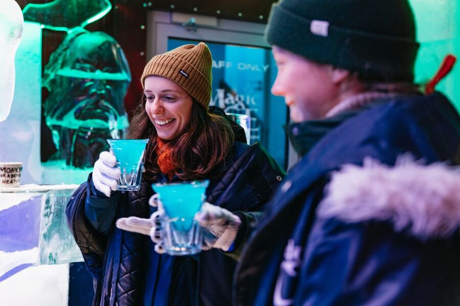 Reykjavik: Magic Ice Bar Entrance and Welcome Drink - The Viking ice gallery: 60+ tons of carvings you can actually read