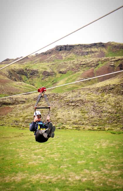 Reykjavik: Mega Zipline Adventure - Kambar Plateau to Reykjadalur: The 1 km Line You Actually Fly